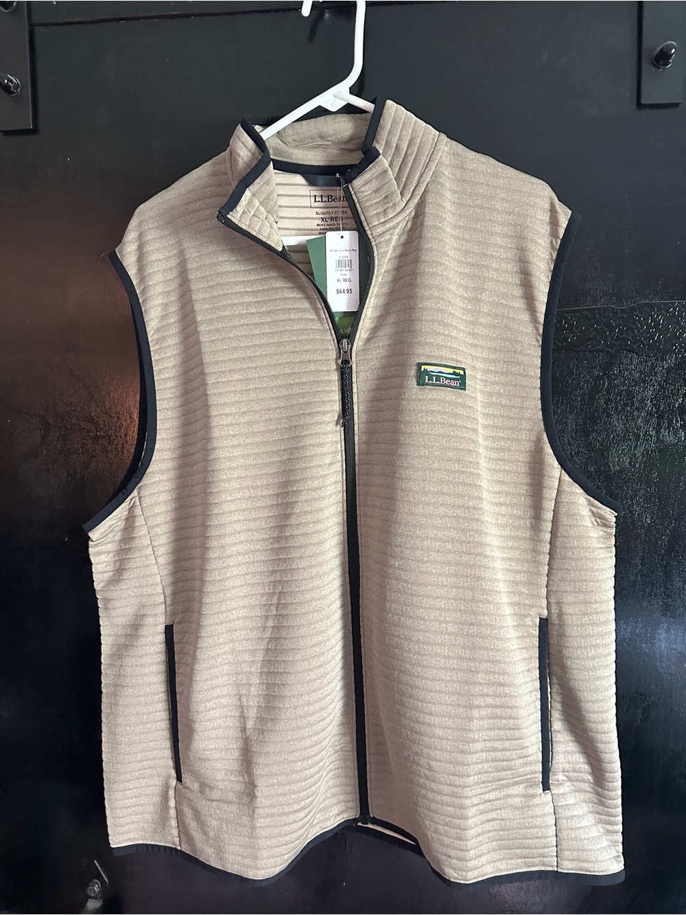 L.L. Bean Tan Quilted Zip-Front Men's Vest